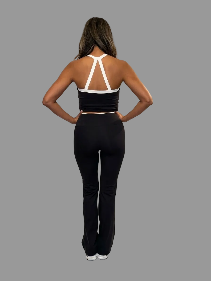 unique black strappy set